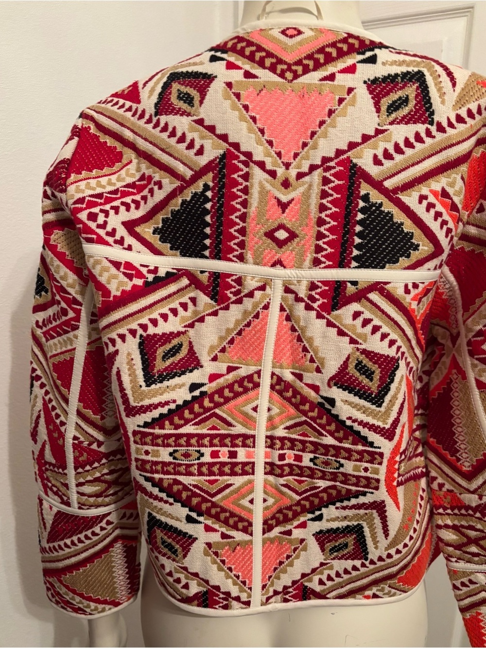 Top Shop Geometric Open-Front Jacket in Multi-Color 4 - Picture 8 of 14